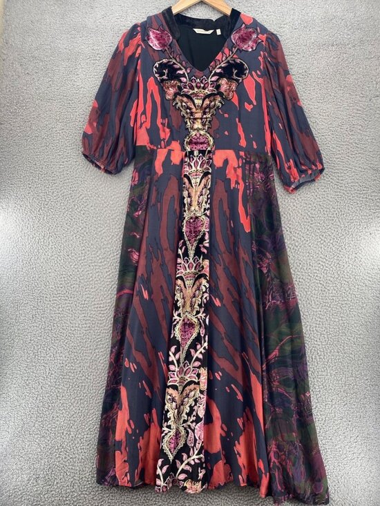 Soft Surroundings Dresses & Skirts - Soft Surroundings Dress Womens 14 Epiphany Multi Mixed Velvet Floral Maxi Boho